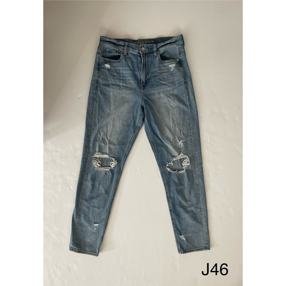 American Eagle Mom Jeans SIZE 8 TALL/LONG! Distressed‎